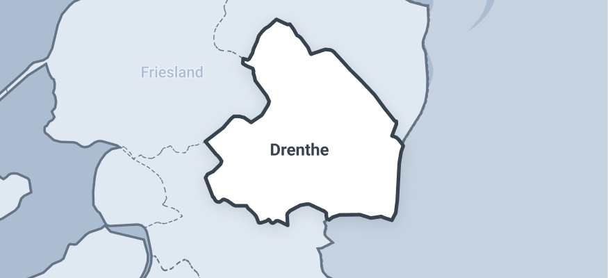 Kaart van de provincie drenthe