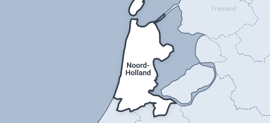 Kaart van de provincie noord-holland