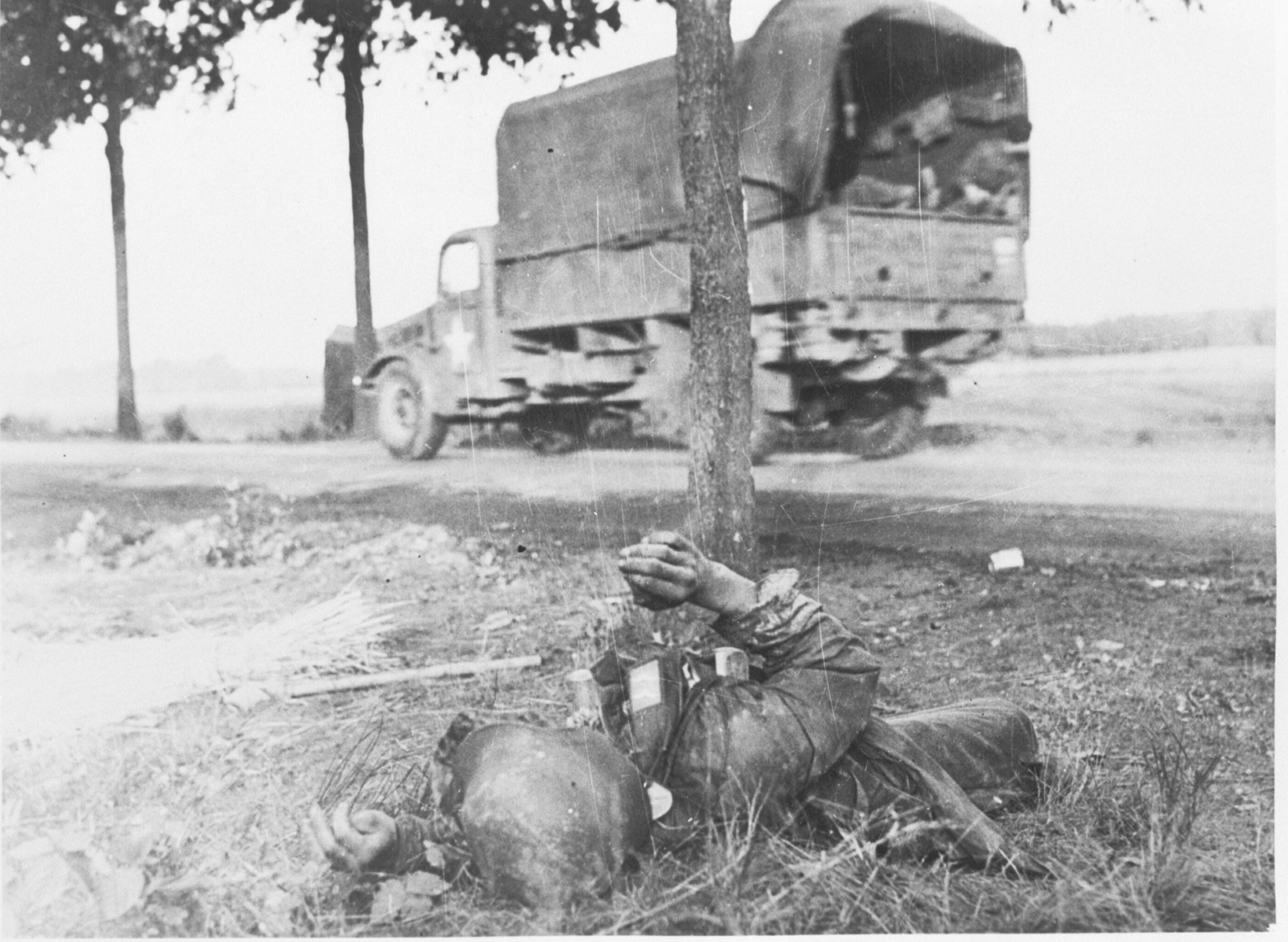 Gesneuvelde Duitse militair tijdens Operatie Market-Garden